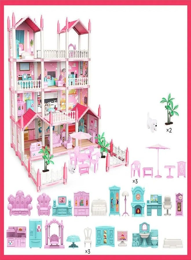 Avarin 3-Story 9 Rooms Playhouse with 2 Dolls Toy, Dream House Doll House Dreamhouse Gift for Girls,Dollhouse Building Toys - Image 2